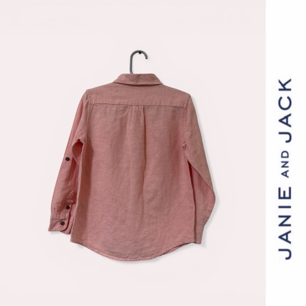 Janie and Jack x Aerin Resort Coral Roll Up Button Down, Size 5, MSRP $39.50‎ - Picture 2 of 6